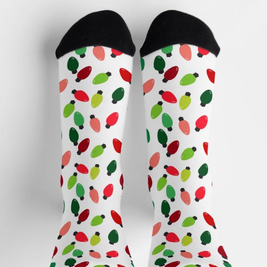 Christmas Tree Lights Original Print Socks Socken (Oben)