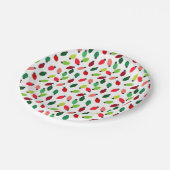 Christmas Tree Lights Party Paper Plates Pappteller (Schrägansicht)
