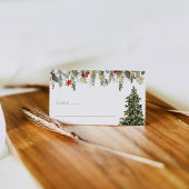 Christmas Tree Lights Pine Winter Wedding Platzkarte