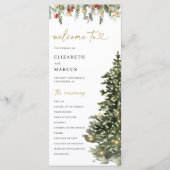 Christmas Tree Lights Pine Winter Wedding Program Programm (Vorderseite)