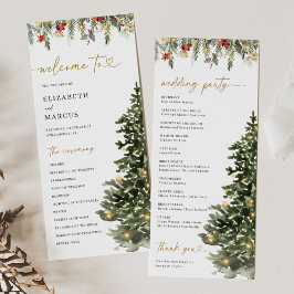 Christmas Tree Lights Pine Winter Wedding Program Programm