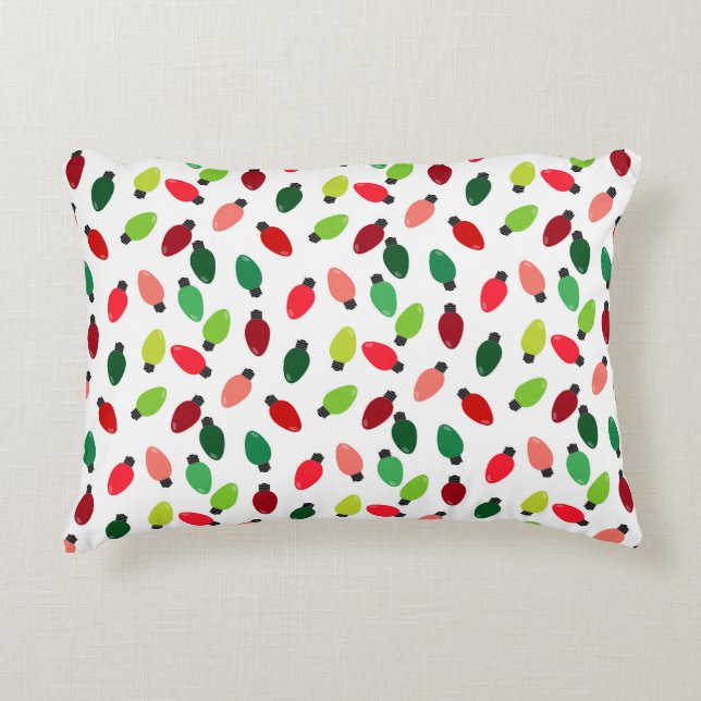 Christmas Tree Lights Print Throw Pillow Dekokissen (Vorderseite)
