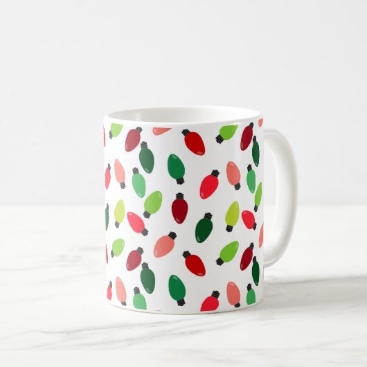 Christmas Tree Lights Printed Coffee Cup Mug Kaffeetasse (VorderseiteRechts)