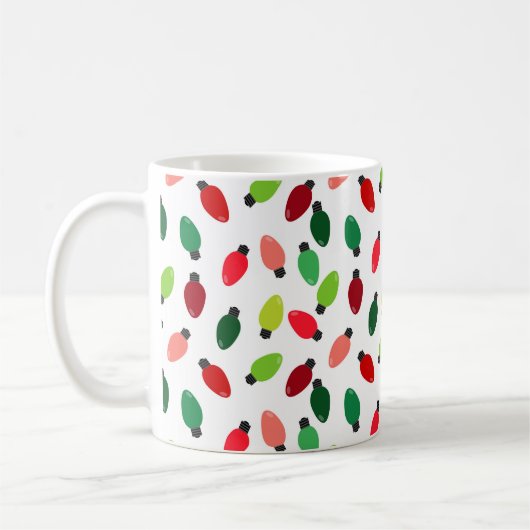 Christmas Tree Lights Printed Coffee Cup Mug Kaffeetasse (Links)