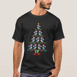 Christmas Tree Lights Weihnachtsmannmütze ELF Blue T-Shirt
