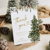 Christmas Tree Lights Winter Pine Wedding Dankeskarte