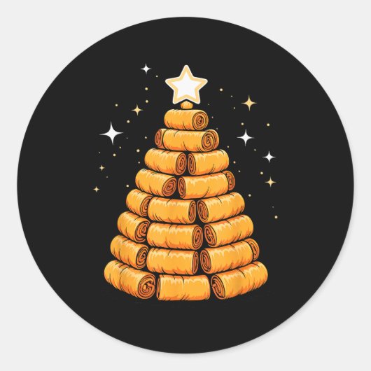 Christmas Tree Luma Filino Spring Rolls Runder Aufkleber (Vorderseite)