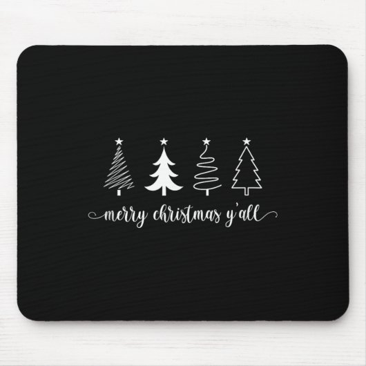 Christmas Tree Merry Christmas Y'all Cute Women's Mousepad (Vorne)