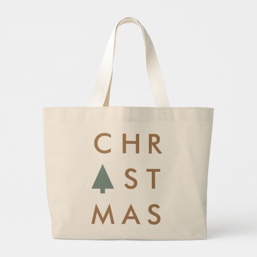 Christmas Tree Modern Minimalist Jumbo Stoffbeutel (Rückseite)