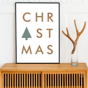 Christmas Tree Modern Minimalist Poster