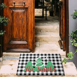 Christmas Tree Monogram Schwarz-weiß Buffalo Karie Fußmatte