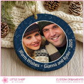 Christmas Tree Most Wonderful Time Custom Photo Keramik Ornament