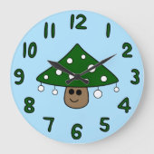 Christmas Tree Mushroom Clock Große Wanduhr (Vorderseite)
