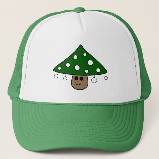 Christmas Tree Mushroom Trucker Hat Truckerkappe (Vorderseite)