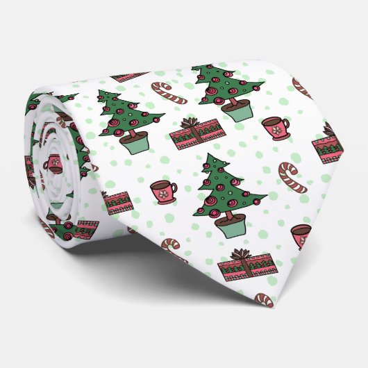 Christmas Tree Neck Tie Krawatte (Gerollt)