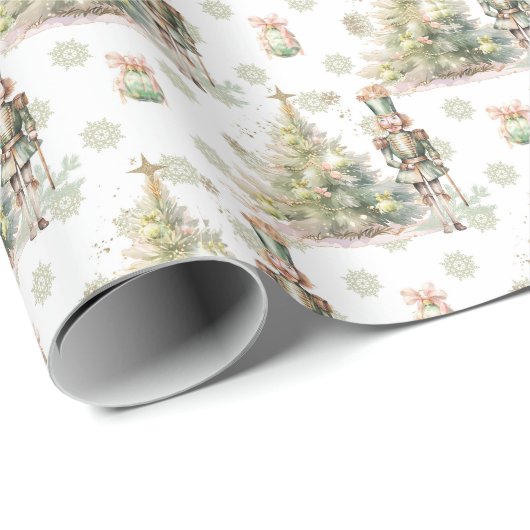 Christmas Tree Nutcracker Geschenkpapier (Rolleneckpunkt)