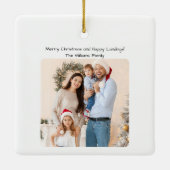 Christmas Tree on Cessna Airplane Photo Funny Keramikornament (Rückseite)