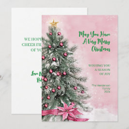 Christmas Tree on Pink  Feiertagskarte