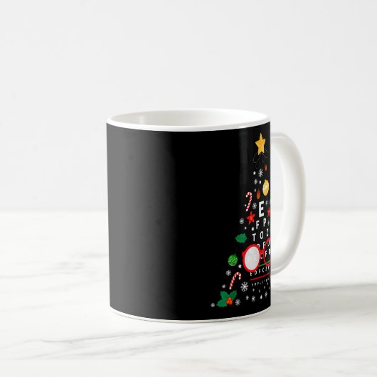 Christmas Tree Optician Optometrist _ Merry Xmas N Kaffeetasse (VorderseiteRechts)