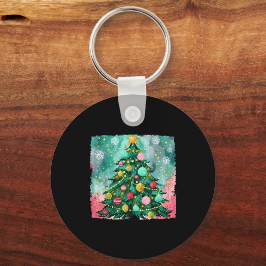 Christmas Tree Ornaments Holiday Xmas Lights Men W Schlüsselanhänger (Vorderseite)