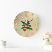 Christmas Tree,Ornaments,Present,Star Große Wanduhr (Zuhause)