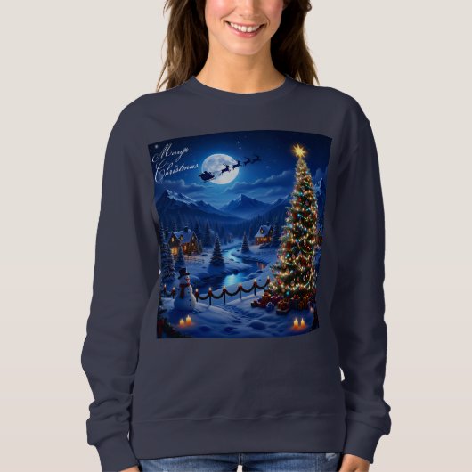 Christmas Tree Outdoor Scenery Theme Sweatshirt (Vorderseite)