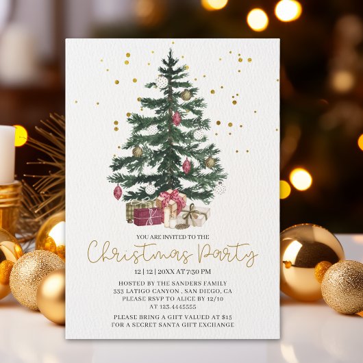 Christmas Tree Party Invitation | Elegant Holiday Einladung