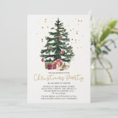 Christmas Tree Party Invitation | Elegant Holiday Einladung (Stehend Vorderseite)