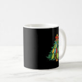 Christmas Tree Patchwork Coquette Bow Xmas Holiday Kaffeetasse (VorderseiteRechts)