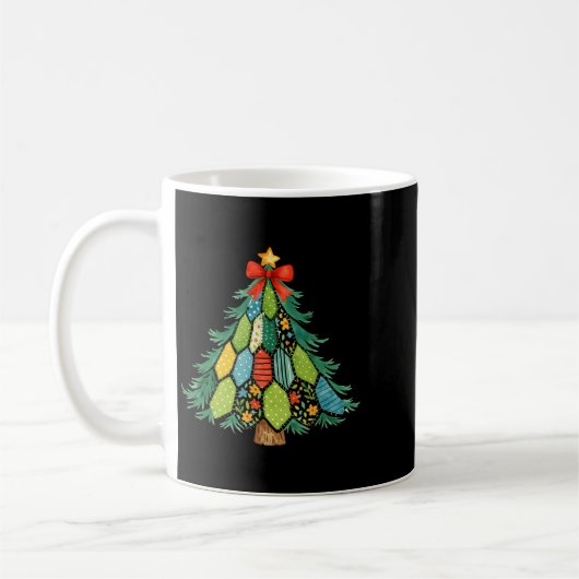 Christmas Tree Patchwork Coquette Bow Xmas Holiday Kaffeetasse (Links)