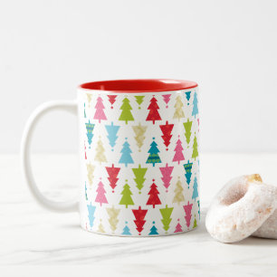 CHRISTMAS TREE PATTERN Festlich modern minimalisti Zweifarbige Tasse