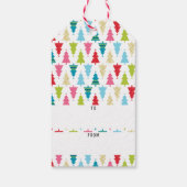 CHRISTMAS TREE PATTERN Festlich modern minimalrot Geschenkanhänger (Rückseite)