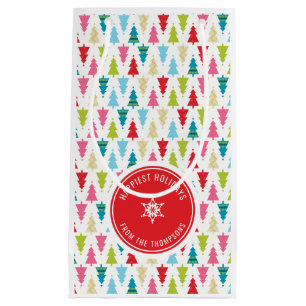 CHRISTMAS TREE PATTERN Festlich modern minimalrot Kleine Geschenktüte