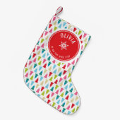 CHRISTMAS TREE PATTERN Festlich modern minimalrot Kleiner Weihnachtsstrumpf (Vorderansicht (hängend))