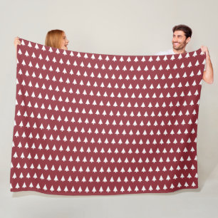Christmas Tree Pattern Geometric   Scandi Dark Red Fleecedecke
