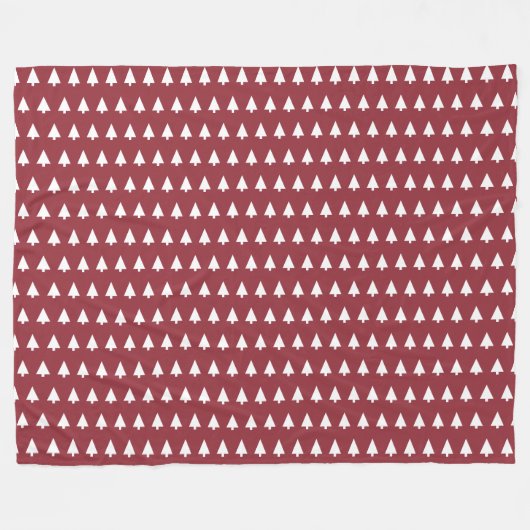 Christmas Tree Pattern Geometric | Scandi Dark Red Fleecedecke (Vorderseite (Horizontal))