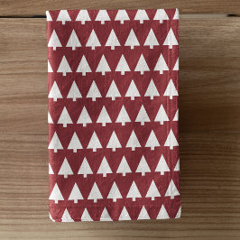 Christmas Tree Pattern Geometric | Scandi Dark Red Handtuch