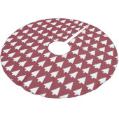 Christmas Tree Pattern Geometric | Scandi Dark Red Polyester Weihnachtsbaumdecke (Schrägansicht)