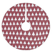 Christmas Tree Pattern Geometric | Scandi Dark Red Polyester Weihnachtsbaumdecke (Vorderseite)