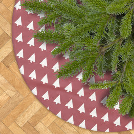 Christmas Tree Pattern Geometric | Scandi Dark Red Polyester Weihnachtsbaumdecke