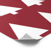 Christmas Tree Pattern Geometric | Scandi Dark Red Poster (Ecke)