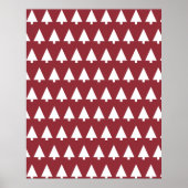 Christmas Tree Pattern Geometric | Scandi Dark Red Poster (Vorne)