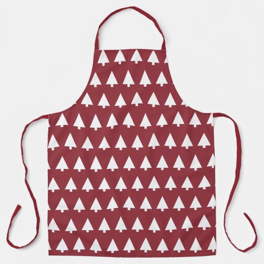 Christmas Tree Pattern Geometric | Scandi Dark Red Schürze (Vorderseite)