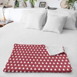 Christmas Tree Pattern Geometric | Scandi Dark Red Sherpadecke
