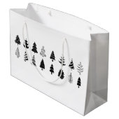 CHRISTMAS TREE PATTERN GIFT BAG GROßE GESCHENKTÜTE (Rückseite Schrägansicht)