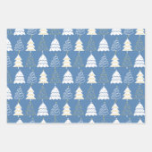 Christmas Tree Pattern in Retro Green Blue Russet Geschenkpapier Set (Vorderseite 2)