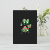 Christmas Tree Pattern Knit Muddy Messy Dog Paw Pr Einladung (Stehend Vorderseite)