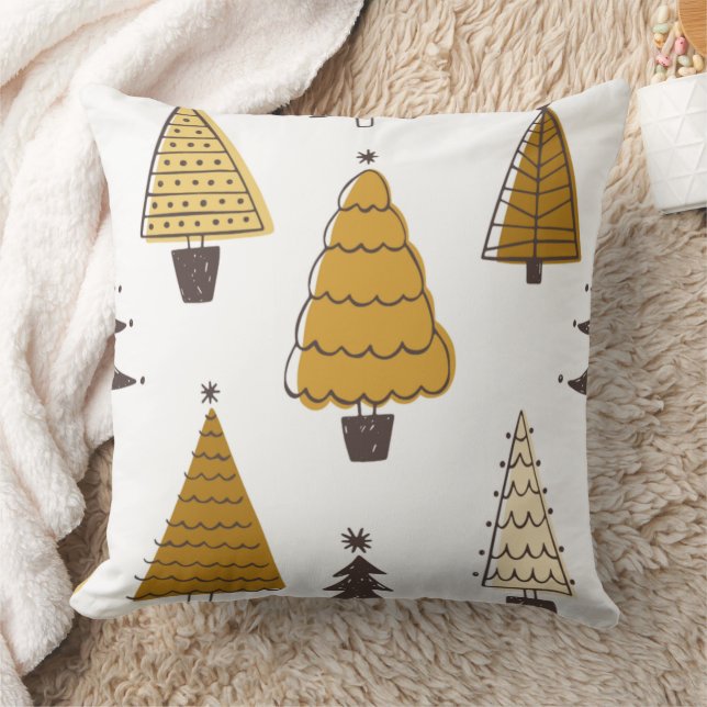 Christmas Tree Pattern – Neutral Holiday Pillow De Kissen (Decke)