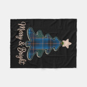 Christmas Tree Pattern Tartans Greens And Blue Pla Fleecedecke (Vorderseite (Horizontal))