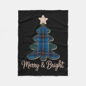 Christmas Tree Pattern Tartans Greens And Blue Pla Fleecedecke (Vorderseite)